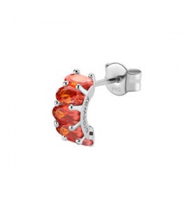 Mono Orecchino Cerchietto Gioielli Fancy by Brosway in argento zircone ovale arancione fvo09