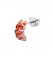 Mono Orecchino Cerchietto Gioielli Fancy by Brosway in argento zircone ovale arancione fvo09