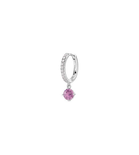 Mono Orecchino cerchietto Gioielli Fancy by Brosway in argento zircone rosa mm 25 fvp83
