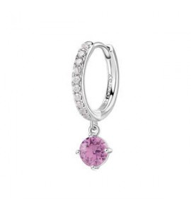 Mono Orecchino cerchietto Gioielli Fancy by Brosway in argento zircone rosa mm 25 fvp83