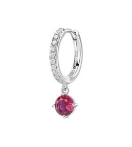 Mono Orecchino cerchietto Gioielli Fancy by Brosway in argento zircone rosso mm 25 fpr86
