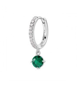 Mono Orecchino cerchietto Gioielli Fancy by Brosway in argento zircone verde mm 25 flg82