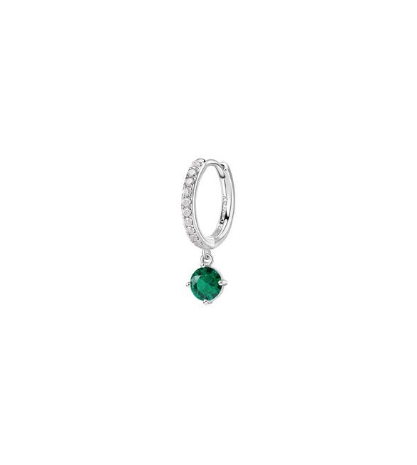 Mono Orecchino cerchietto Gioielli Fancy by Brosway in argento zircone verde mm 25 flg82