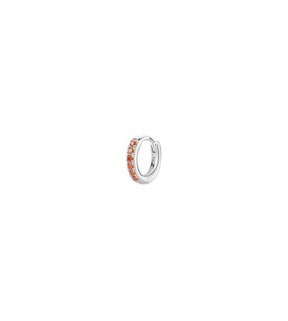 Mono Orecchino cerchietto Gioielli Fancy by Brosway in argento zirconi arancione mm 12 fvo15