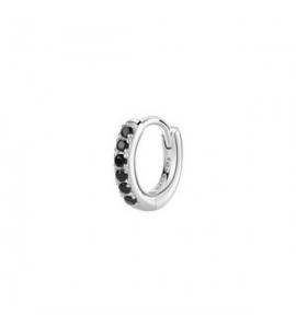 Mono Orecchino cerchietto Gioielli Fancy by Brosway in argento zirconi neri mm 14 fmb85