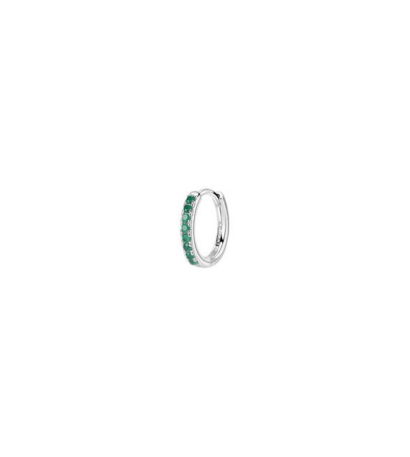 Mono Orecchino cerchietto Gioielli Fancy by Brosway in argento zirconi verdi mm 14 flg81