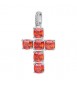 Pendente Croce Gioielli Fancy by Brosway in argento zircone cushion arancione fvo03