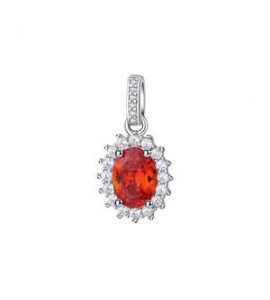 Pendente Kate Gioielli Fancy by Brosway in argento zircone ovale arancione fvo02