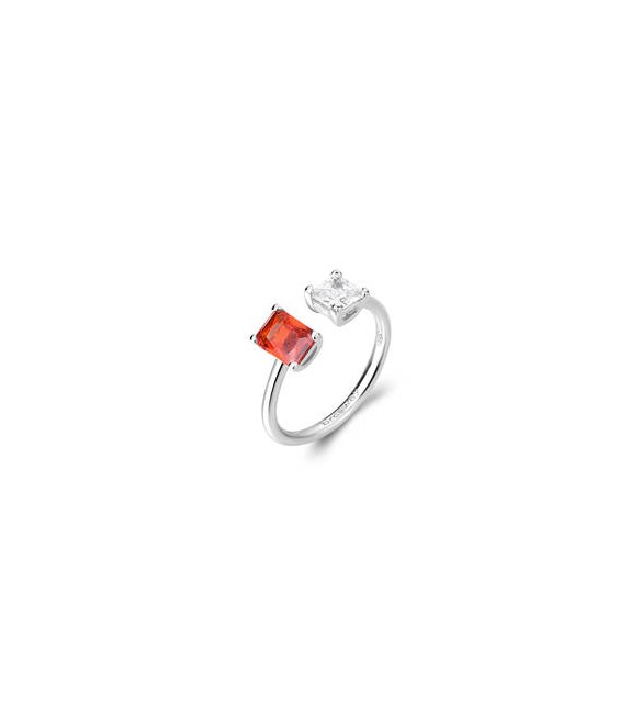 Anello Gioielli Fancy by Brosway in argento zirconi baguette bianco e arancione misura 16 fvo18c