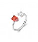 Anello Gioielli Fancy by Brosway in argento zirconi baguette bianco e arancione misura 16 fvo18c