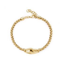 Bracciale Uomo Gioielli Brosway Knocker in acciaio dorato con catena spiga bkc27