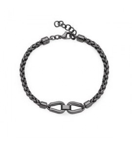 Bracciale Uomo Gioielli Brosway Knocker in acciaio pvd gun con catena spiga bkc25