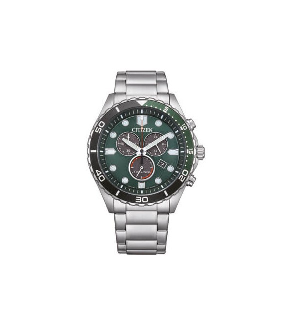 Orologio Cronografo Uomo Citizen Eco Drive Sport verde at2561-81x