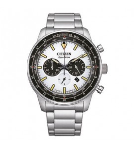 Orologio Cronografo Uomo Citizen Eco Drive Aviator bianco ca4500-91a