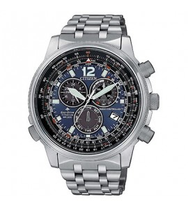 Orologio Radiocontrollato Cronografo Pilot Uomo Citizen Eco Drive titanio blu cb5850-80l
