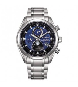 Orologio Radiocontrollato Tsuki-yomi Moon Phase Uomo Citizen Eco Drive titanio blu by1010-81l