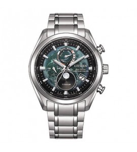 Orologio Radiocontrollato Tsuki-yomi Moon Phase Uomo Citizen Eco Drive titanio verde by1010-81x