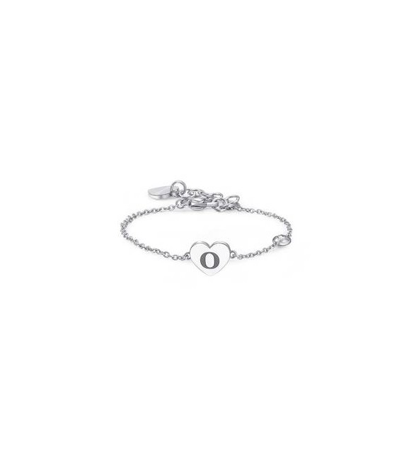 Bracciale Donna Gioielli Sagapò Click in acciaio con Cuore e iniziale O sck132