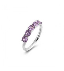 Anello Gioielli Fancy by Brosway in argento 5 zirconi cushion ametista misura 20 fmp24f