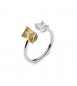 Anello Gioielli Fancy by Brosway in argento zirconi baguette bianco e giallo misura 16 fey13c