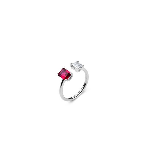 Anello Gioielli Fancy by Brosway in argento zirconi baguette bianco e rosso misura 8 fpr10a