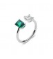 Anello Gioielli Fancy by Brosway in argento zirconi baguette bianco e verde misura 8 flg09a