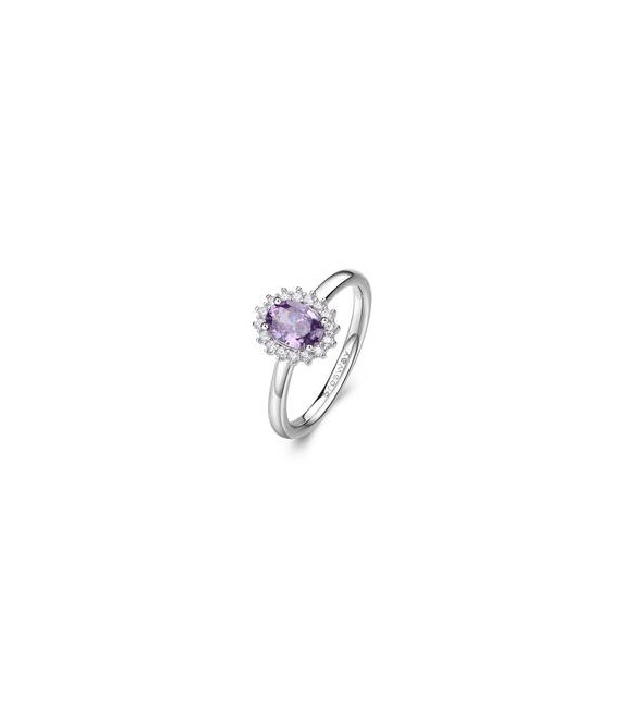 Anello Kate Gioielli Fancy by Brosway in argento zircone ovale ametista misura 12 fmp75b