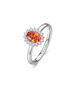 Anello Kate Gioielli Fancy by Brosway in argento zircone ovale arancione misura 18 fvo19e