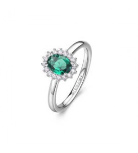 Anello Kate Gioielli Fancy by Brosway in argento zircone ovale verde misura 10 flg71a