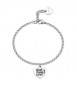 Bracciale Donna Gioielli Sagapò Be My Family in acciaio con Cuore e incisione Best Teacher sby045