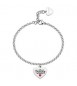 Bracciale Donna Gioielli Sagapò Be My Family in acciaio con Cuore e incisione Family is forever sby037