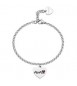 Bracciale Donna Gioielli Sagapò Be My Family in acciaio con Cuore e incisione Mom sby034