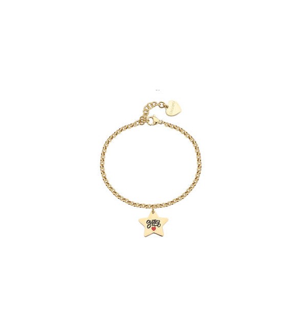 Bracciale Donna Gioielli Sagapò Be My Family in acciaio dorato con Stella e incisione Sister sby036