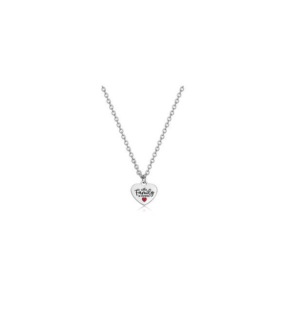 Collana Donna Gioielli Sagapò Be My Family in acciaio con Cuore e incisione Family sby006