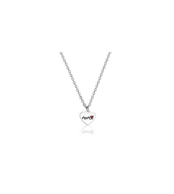 Collana Donna Gioielli Sagapò Be My Family in acciaio con Cuore e incisione Mom sby004