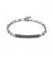 Bracciale Uomo Gioielli Sagapò Proud in acciaio catena e piastra pvd gun incisa spd22