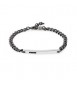 Bracciale Uomo Gioielli Sagapò Proud in acciaio catena pvd gun e cristalli neri spd24