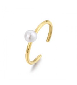 Anello Donna Gioielli S\'agapò Wisdom in acciaio dorato con Perla swi32