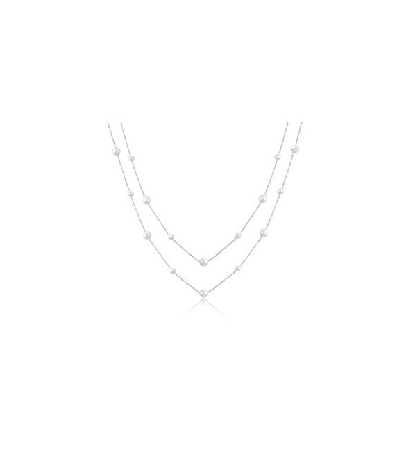 Collana Donna Gioielli S\'agapò Wisdom in acciaio doppio filo con Perle swi09