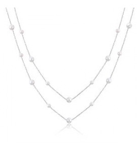 Collana Donna Gioielli S\'agapò Wisdom in acciaio doppio filo con Perle swi09
