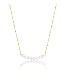 Collana Donna Gioielli S\'agapò Wisdom in acciaio dorata con Perle swi35
