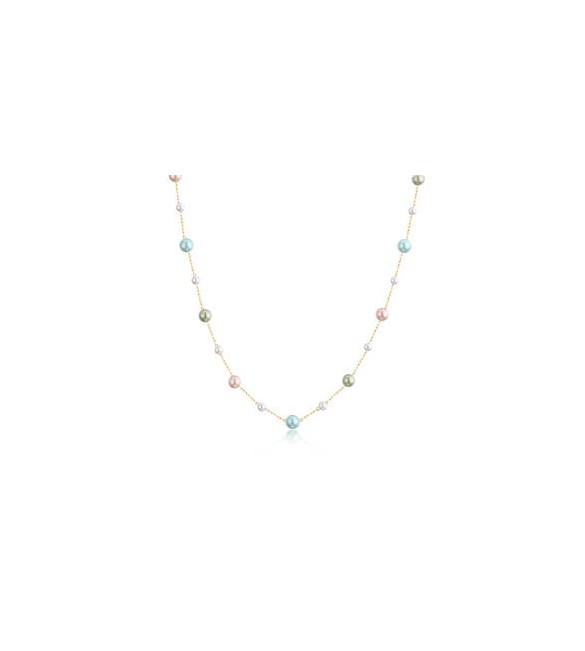 Collana Donna Gioielli S\'agapò Wisdom in acciaio dorato con Perle colorate swi08