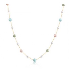 Collana Donna Gioielli S\'agapò Wisdom in acciaio dorato con Perle colorate swi08