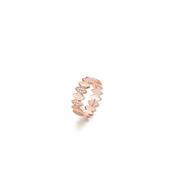 Anello Donna Gioielli Rosato Gaia in argento rosato e cristalli misura16 RZGA59C