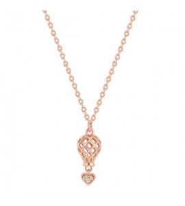 Collana Donna Gioielli Rosato Aria in argento rosato con mongolfiera e cuore RZAR08