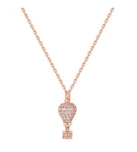 Collana Donna Gioielli Rosato Aria in argento rosato con mongolfiera RZAR06