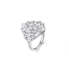 Anello Donna Gioielli Rosato Gemma in argento a rombo con zirconi misura 16 RZGE50C