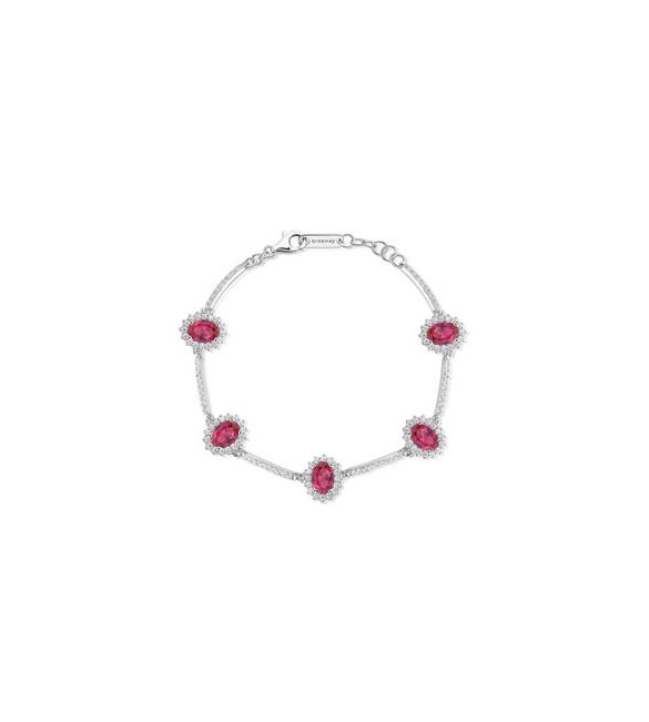 Bracciale Kate Donna Gioielli Fancy by Brosway in argento zircone ovale rosso fpr40