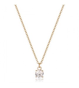 Collana Donna Gioielli Sagapò Dazzly in acciaio dorato con cristallo bianco sdz07