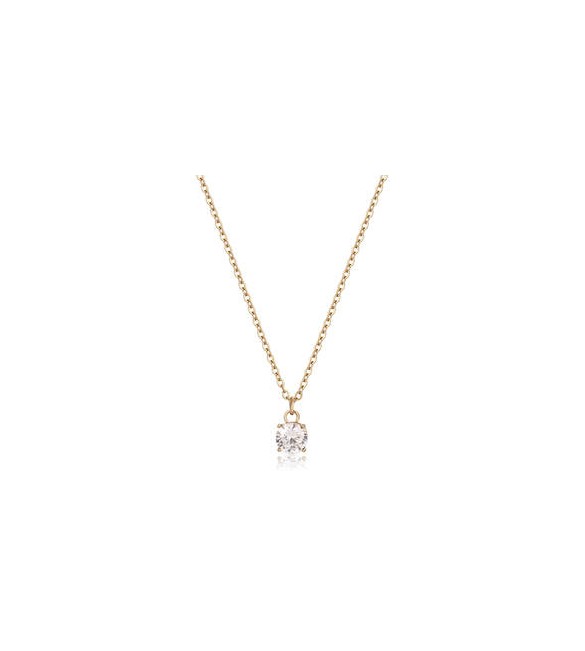 Collana Donna Gioielli Sagapò Dazzly in acciaio dorato con cristallo bianco sdz07